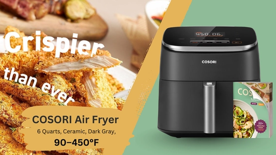 COSORI Small Air Fryer Oven 4 Qt, Compact Oil-Free Airfryer with 7 Cooking Functions, 30 Recipes, Dishwasher-Safe Basket, Matte Black
