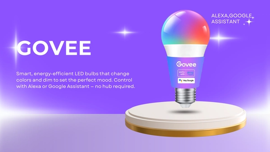 Govee Smart LED Smart Light Bulb – RGBWW, Wi-Fi & Bluetooth, Music Sync, 800 Lumens