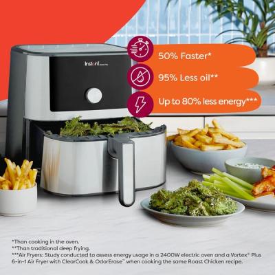 Instant Pot Vortex Plus 4-Qt Stainless Steel Air Fryer – 6-in-1 with Custom Smart Programs & Touchscreen view 4