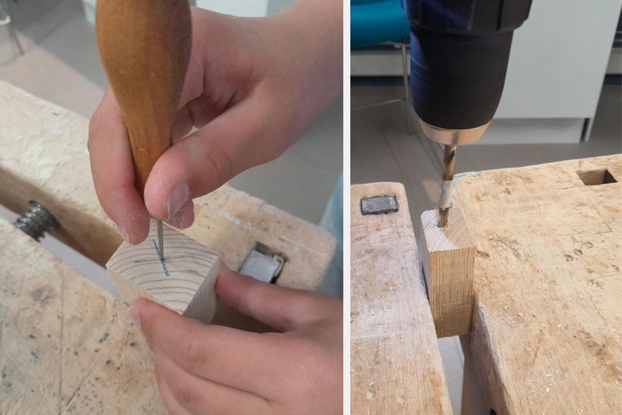 markere og borre hull