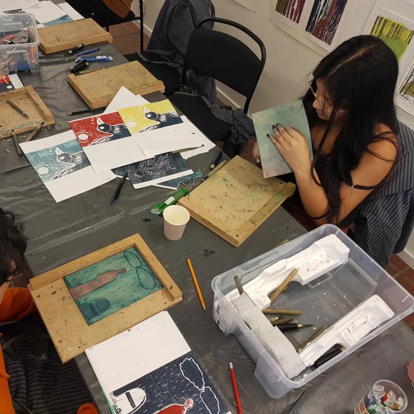 elevene lager linosnitt