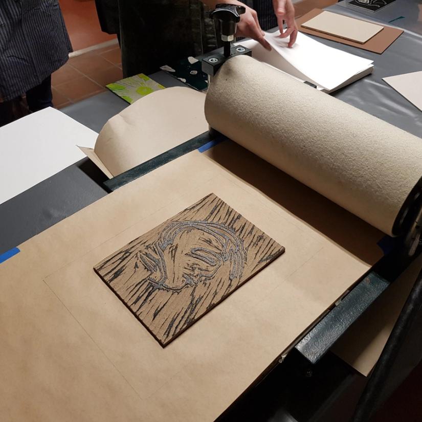Kurs i linosnitt - Kunst og design i skolen