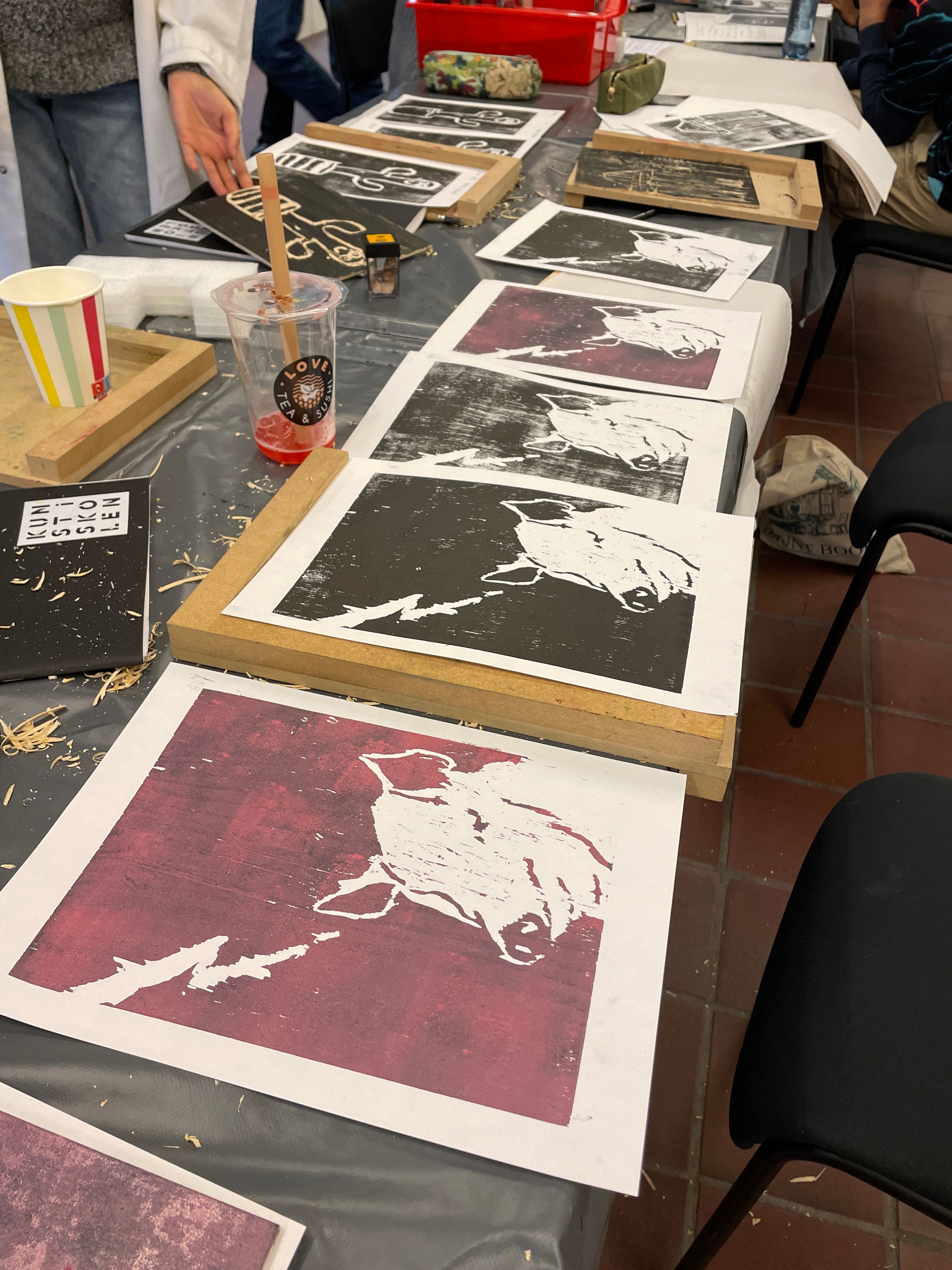 grafikk tresnitt motiv 