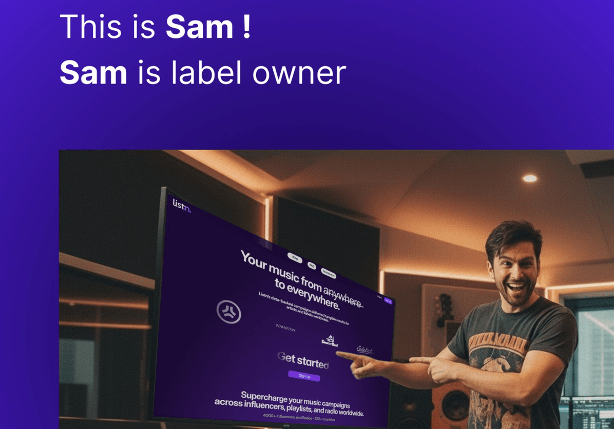 Meet Sam. Sam runs a label — LISTN