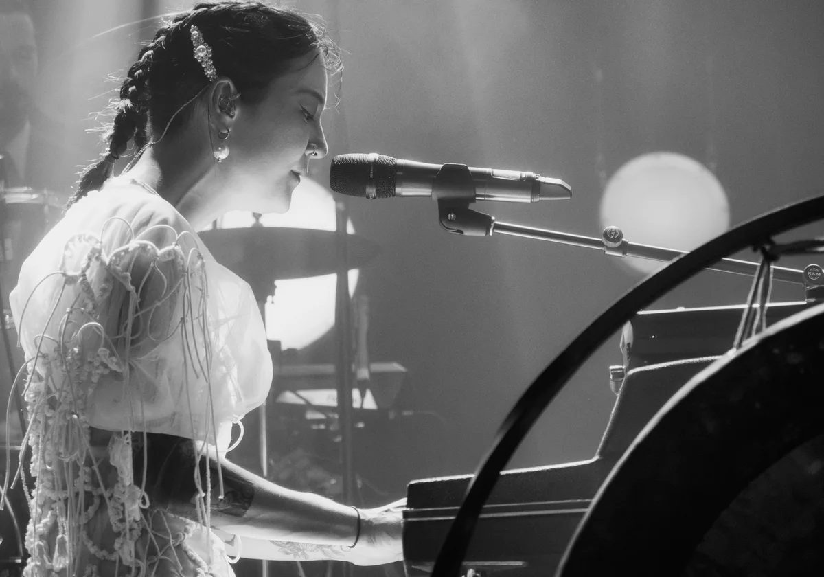 Michelle Zauner of Japanese Breakfast performing at the Neptune Theatre in Seattle