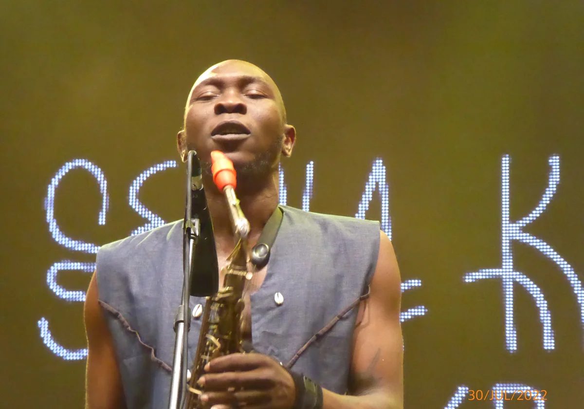 Seun Kuti performing live at Festival das Musicas do Mundo in 2022