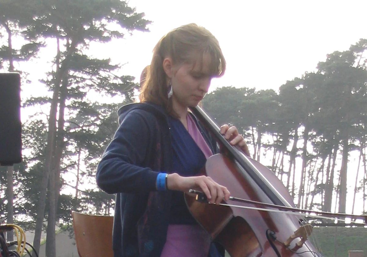 Hildur Guðnadóttir performing on cello at Faster Than Sound