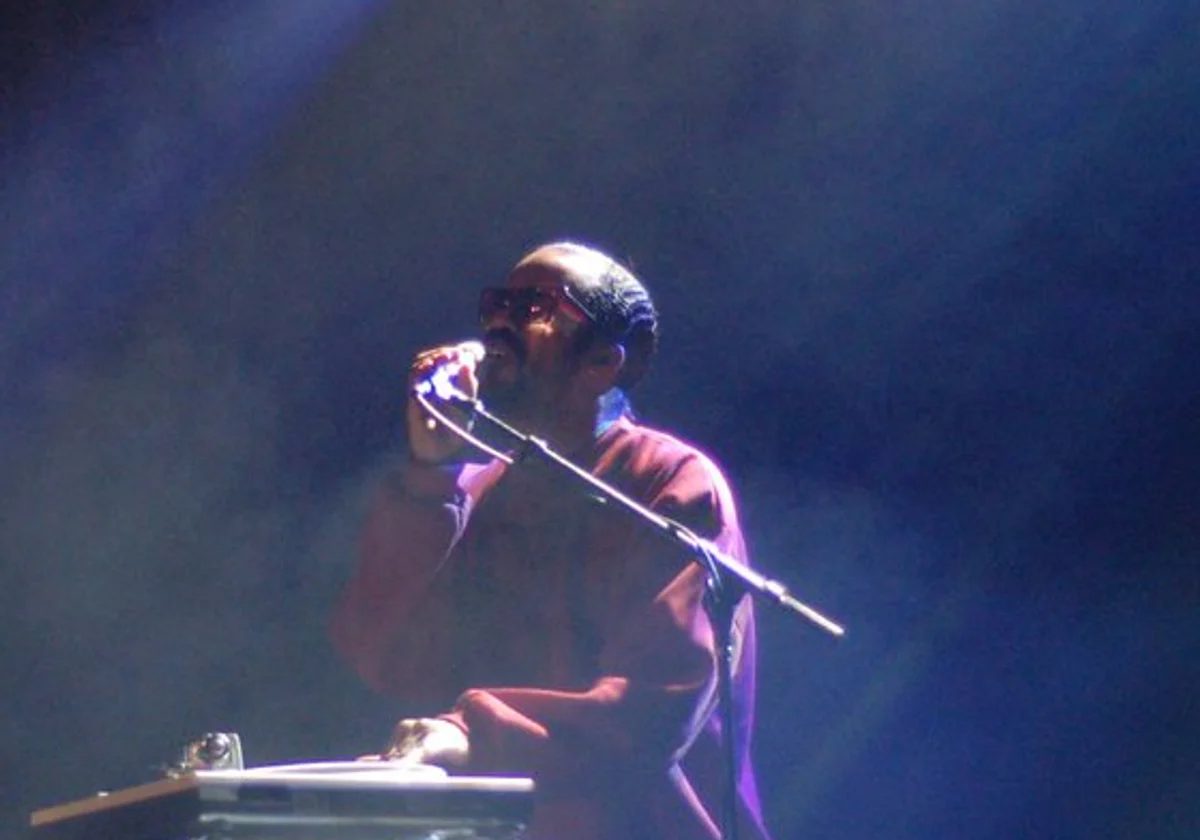 DāM-FunK performing behind keyboards at Moogfest in Asheville