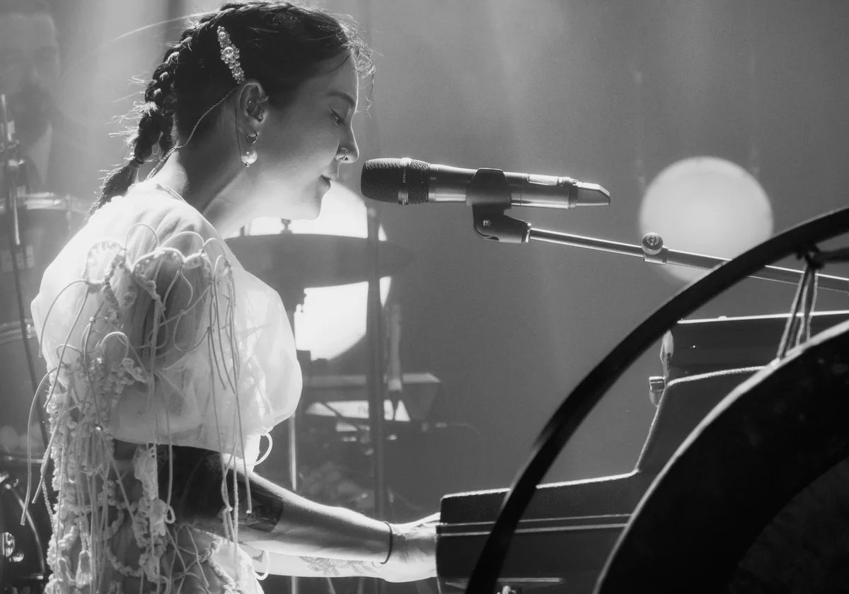 Michelle Zauner of Japanese Breakfast performing at the Neptune Theatre in Seattle