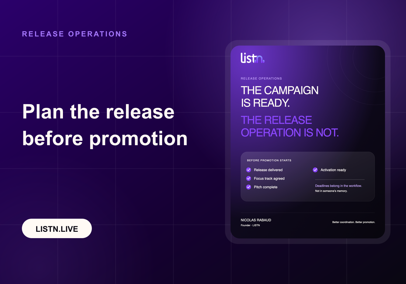 Music Release Planning Checklist: 7 Steps Before Release Day — LISTN practical guide