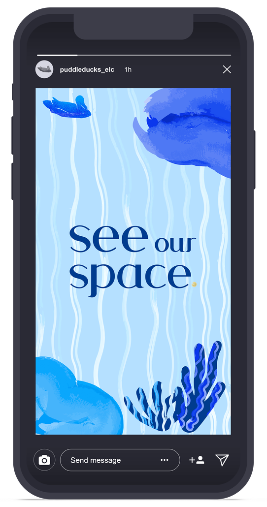 Instagram mockup — ‘see our space’