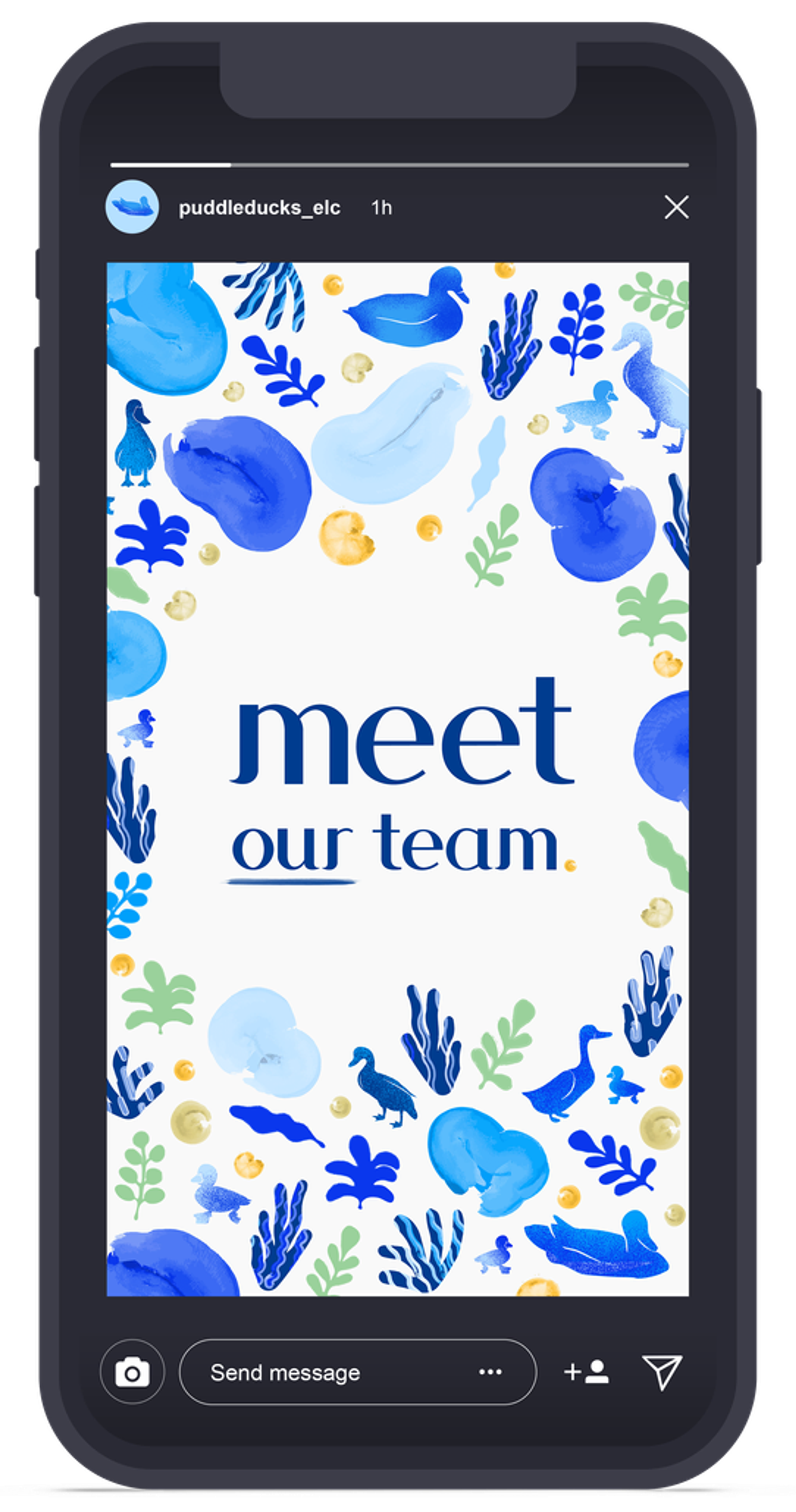 Instagram mockup — ‘meet our team’