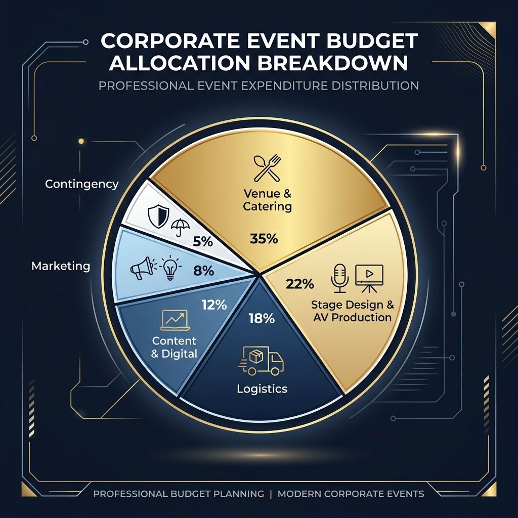 Infografía de distribución presupuestaria de eventos