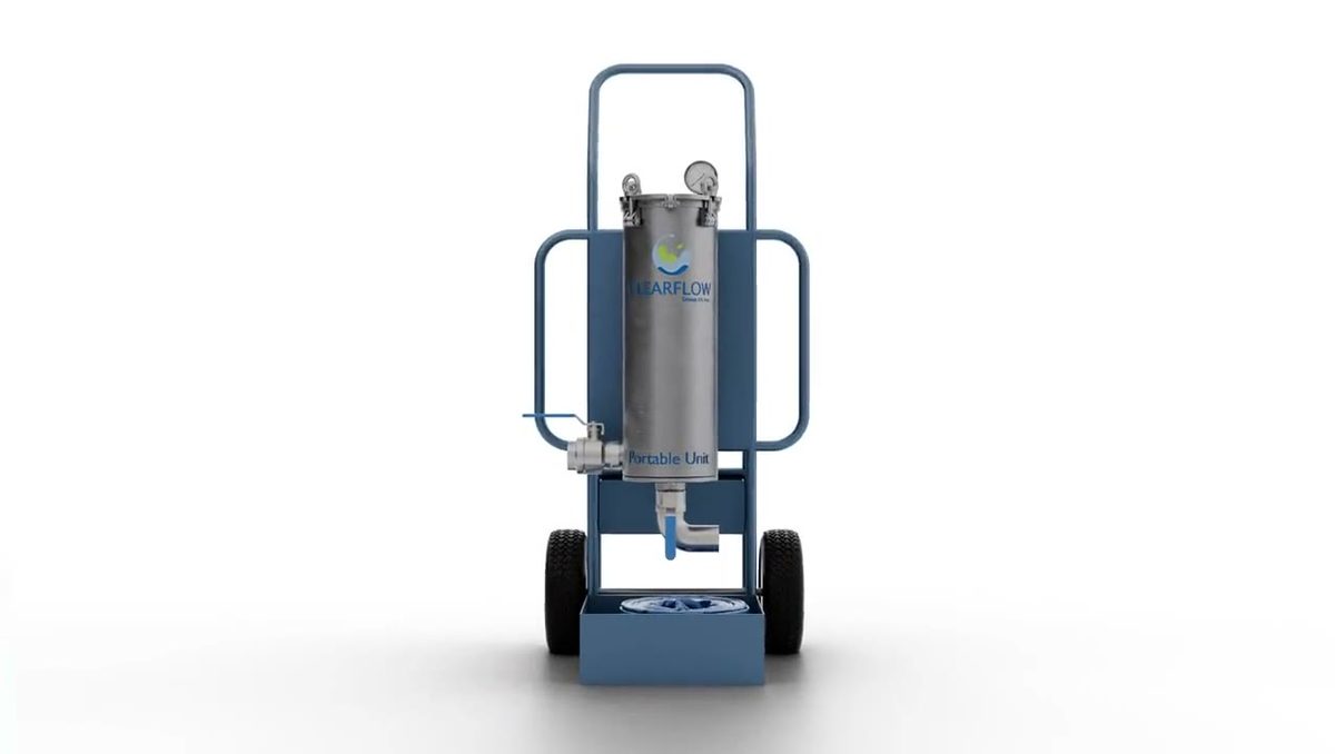 3D explainer of the GFR100P portable gel flocculant reactor