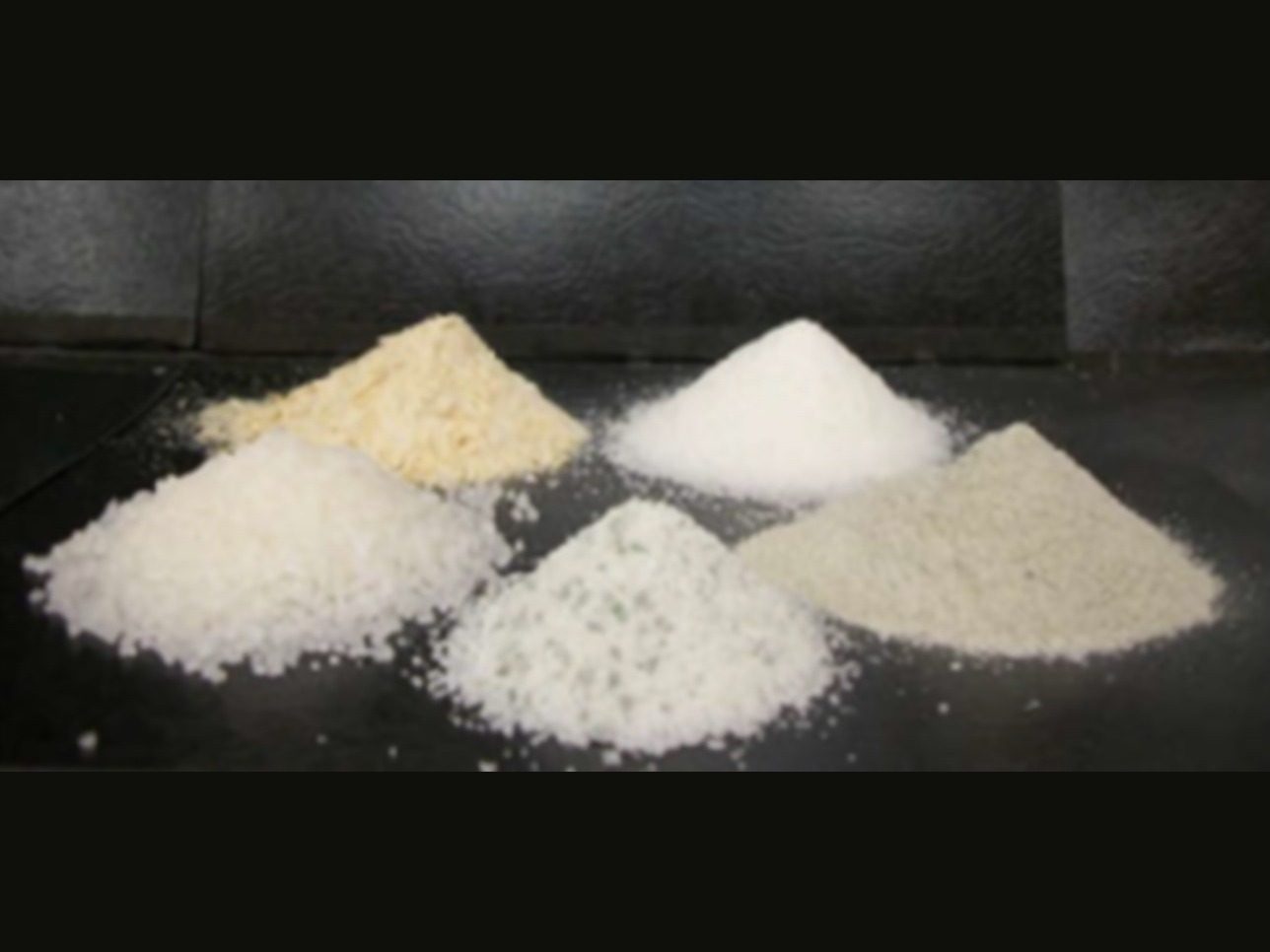 Multiple Ultrabind powder blends matched to different materials