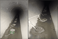 Clearflow Gel Blocks installed in stormwater main upstream of SWMF