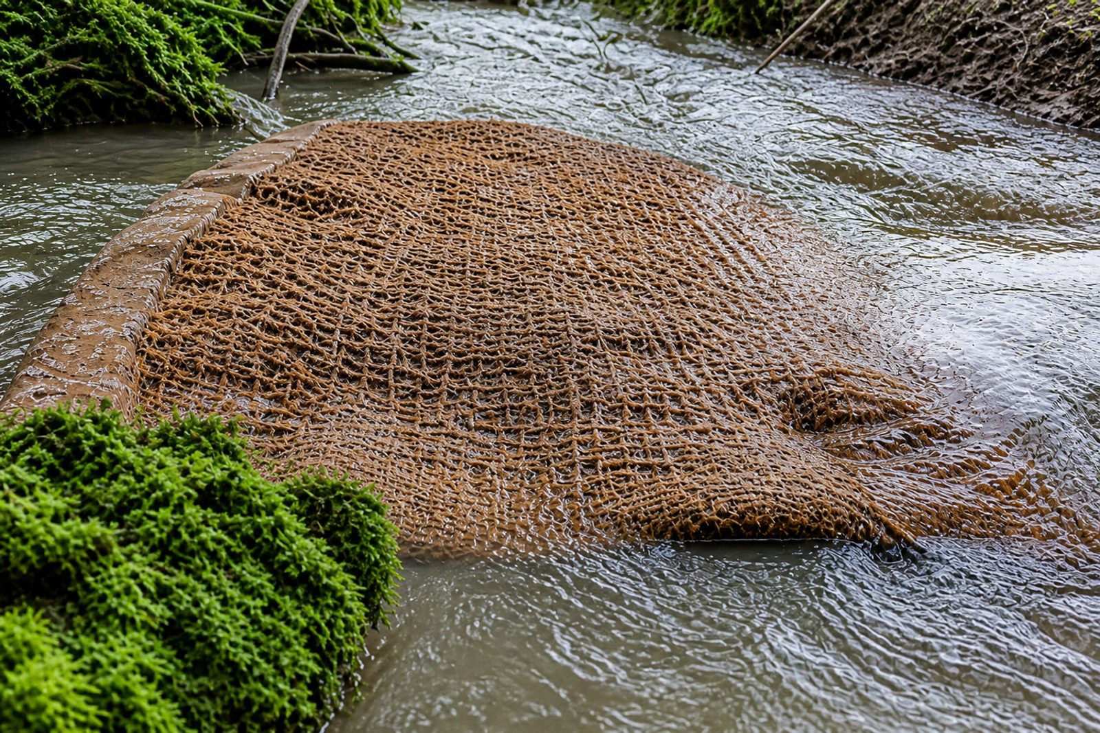 Treated silt mat
