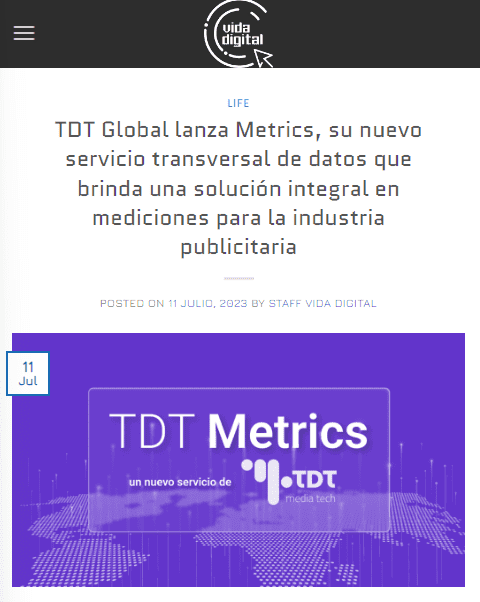 article vidadigital.com.pa tdt-global-lanza-metrics-su-nuevo-servicio-transversal-de-datos-que-brinda-una-solucion-integral-en-mediciones-para-la-industria-publicitaria