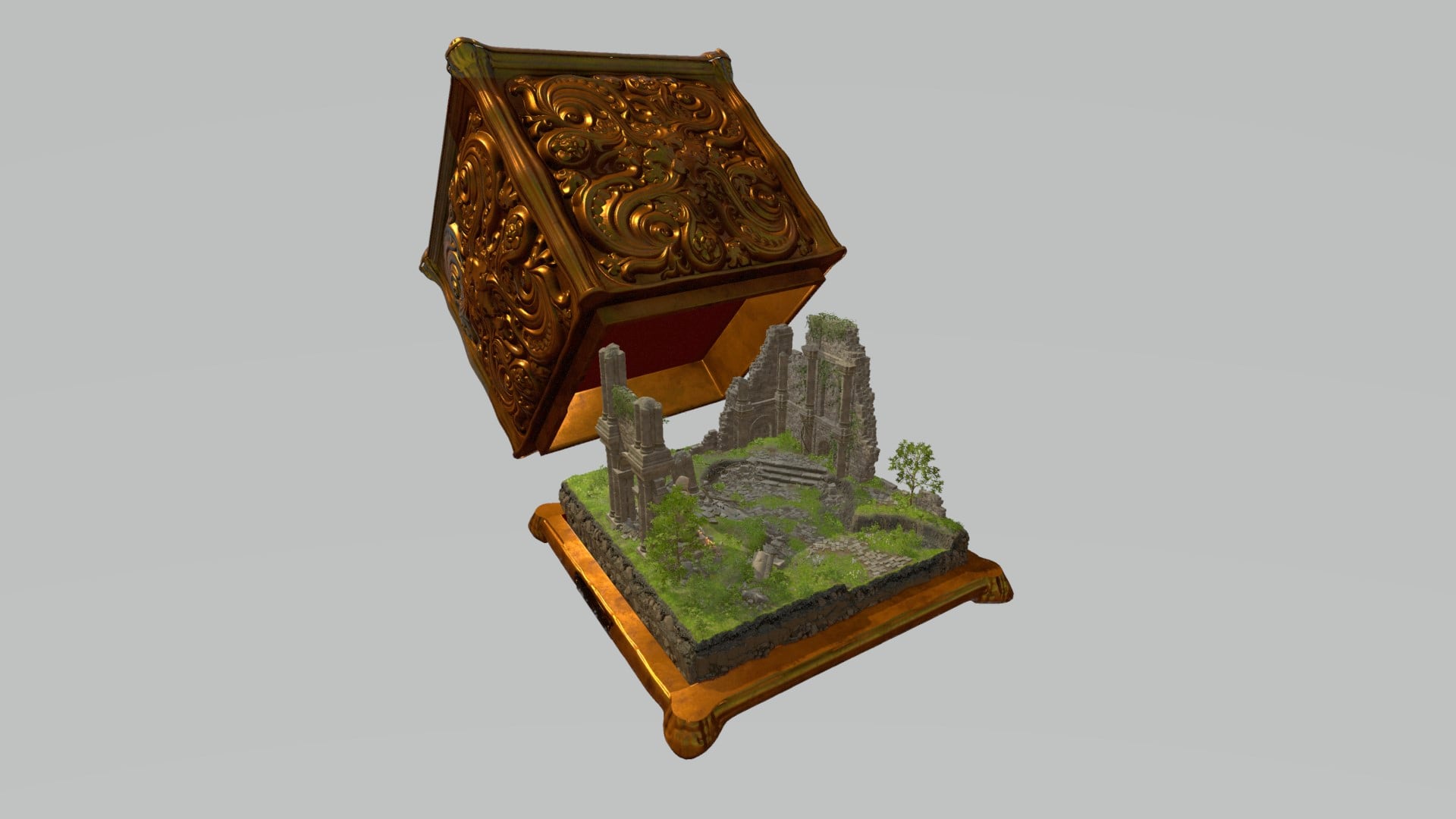An example of the virtual land packaged in gift boxes. Source: pcgamesn.com
