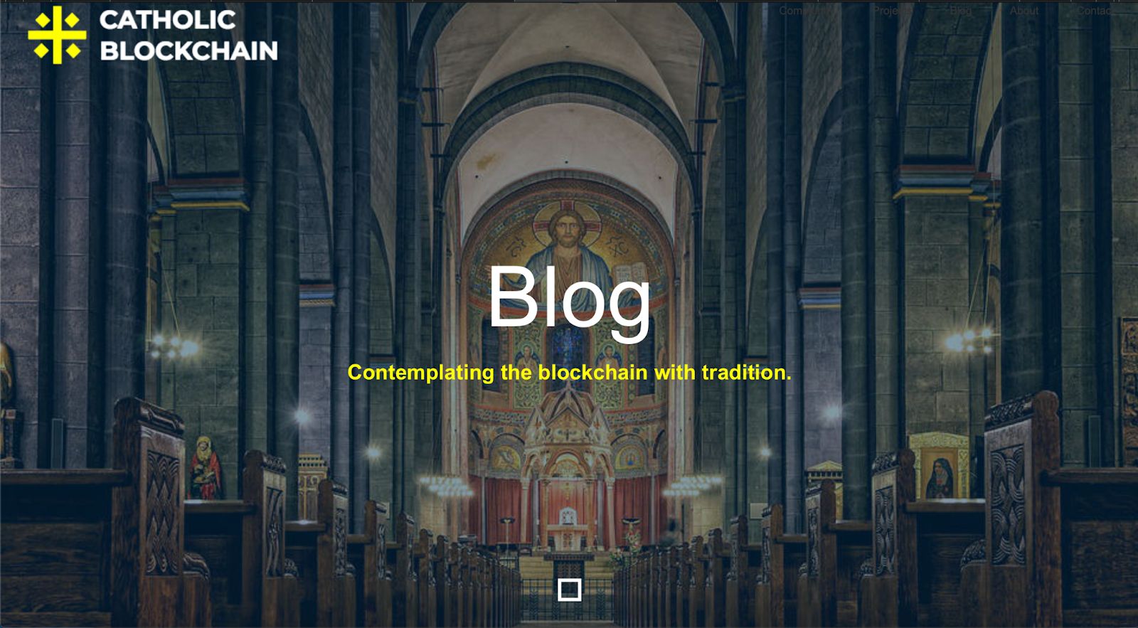 The heading of the Catholic Blockchain blog. Screenshot by Vasily Sonkin. Source: catholicblockchain.org