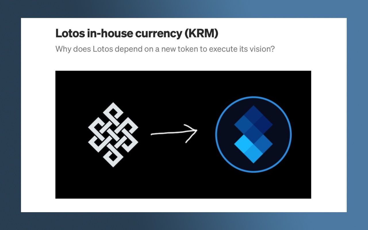 A suggested logo for the Karma token, which never materialized. From the Lotos Medium page. Screenshot by Vasily Sonkin