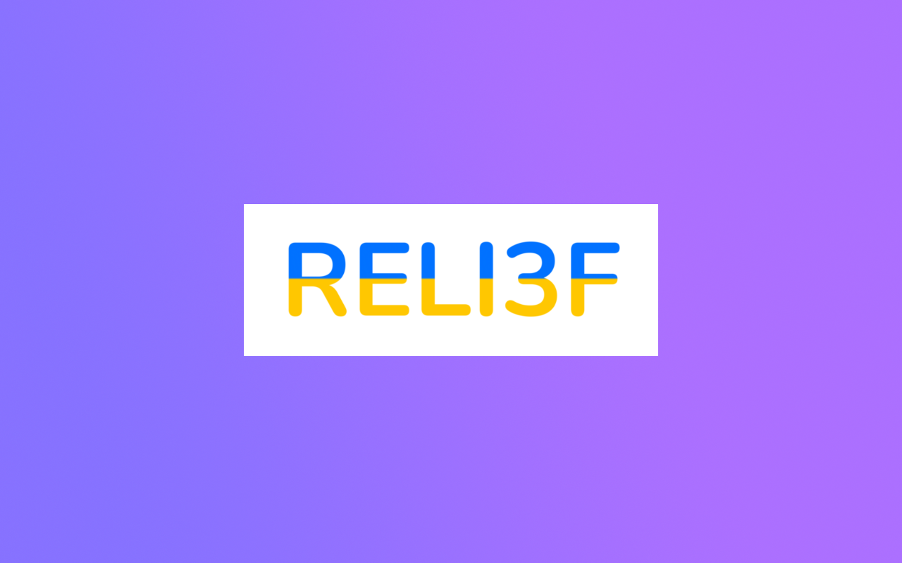A logo of RELI3F—art-focused humanitarian aid initiative⁣. Source: instagram.com/reli3f_official/