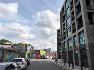 Old and new in Hackney Wick, from Rothbury Road
