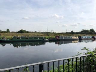 View over Walthamshow Marshes from the banks of the River Lea