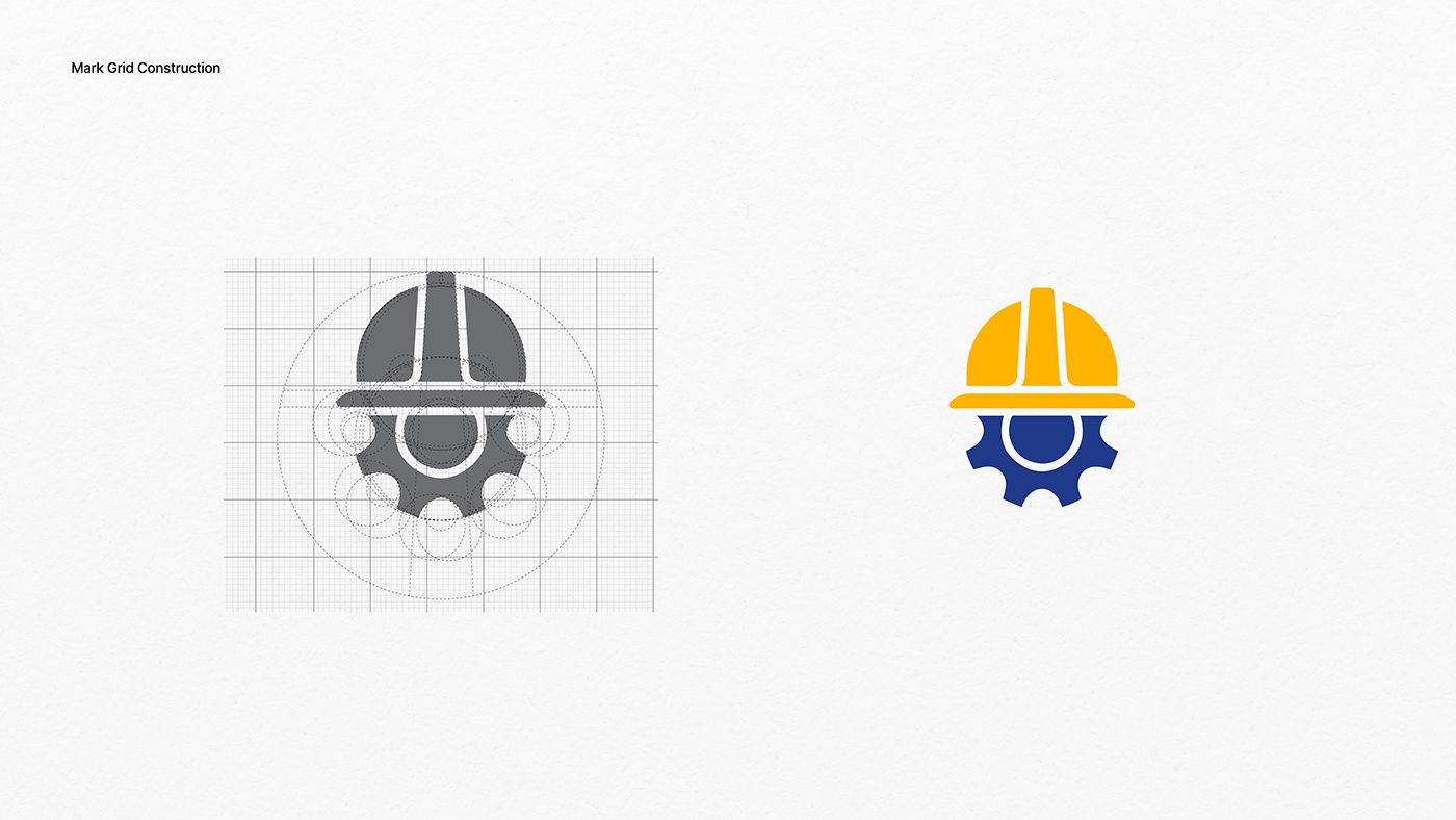 LivSYT logo grid construction next to the full color hard hat and gear mark