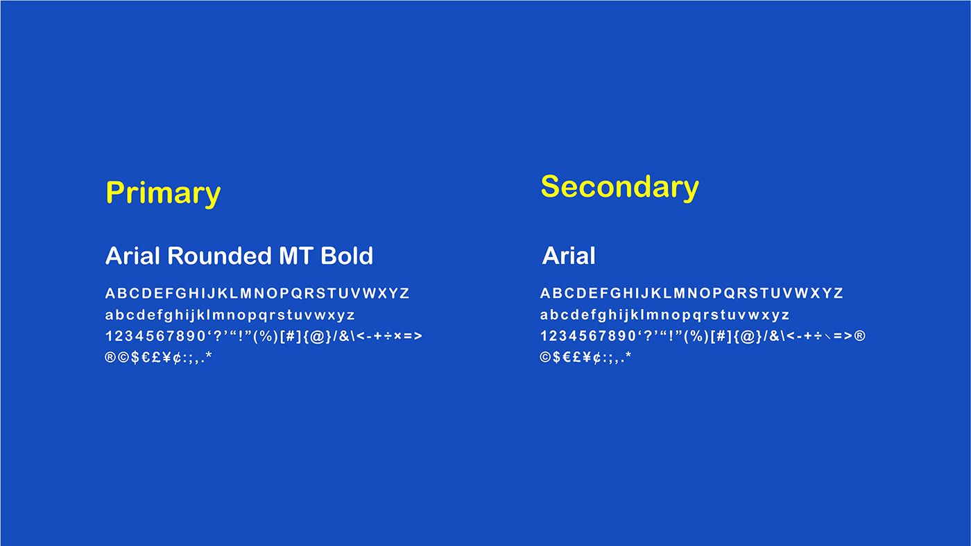 Trusto typefaces: Arial Rounded MT Bold as primary and Arial as secondary