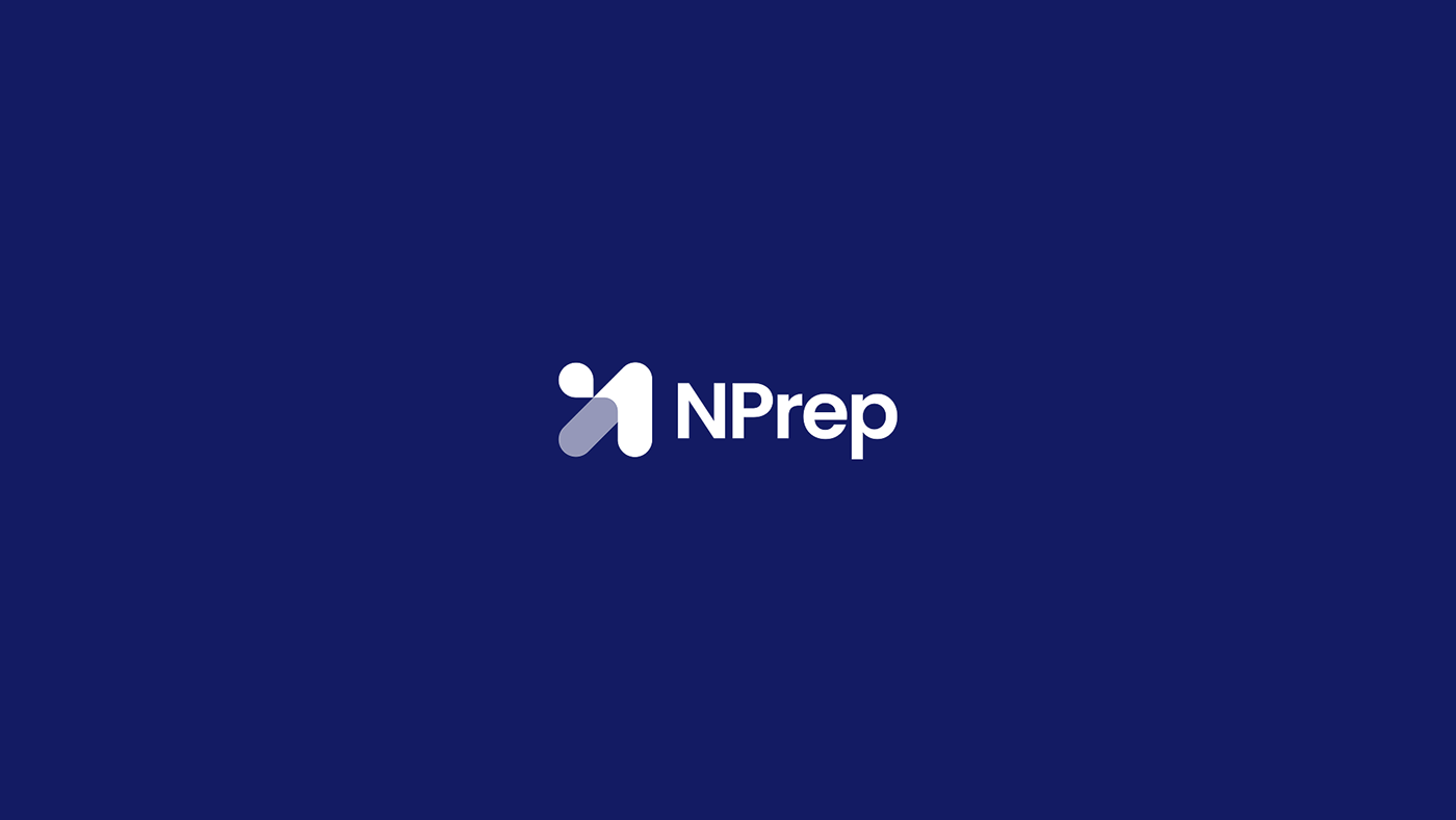 NPrep logo in white on a midnight blue background