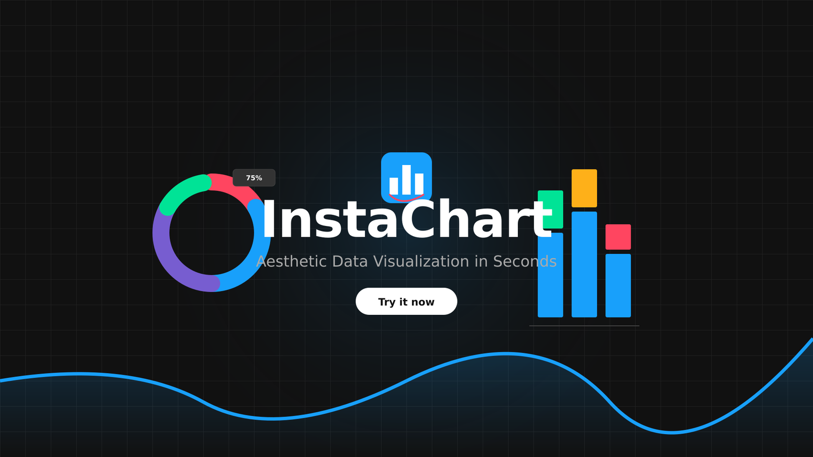 Chart Generator (InstaChart) Figma plugin next to a set of colorful editable vector charts on the canvas