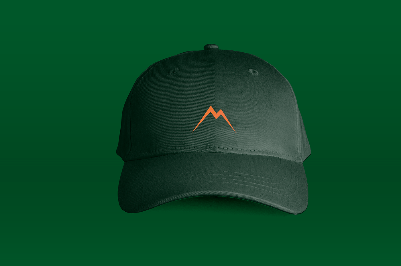 Dark green cap with the orange mountain mark
