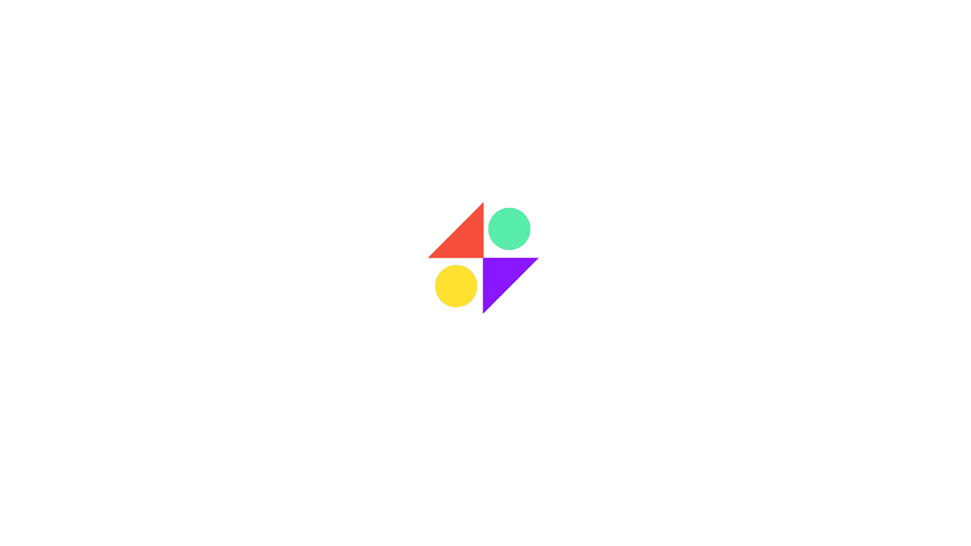 The final Shril pinwheel mark of coral and violet triangles with mint and yellow circles