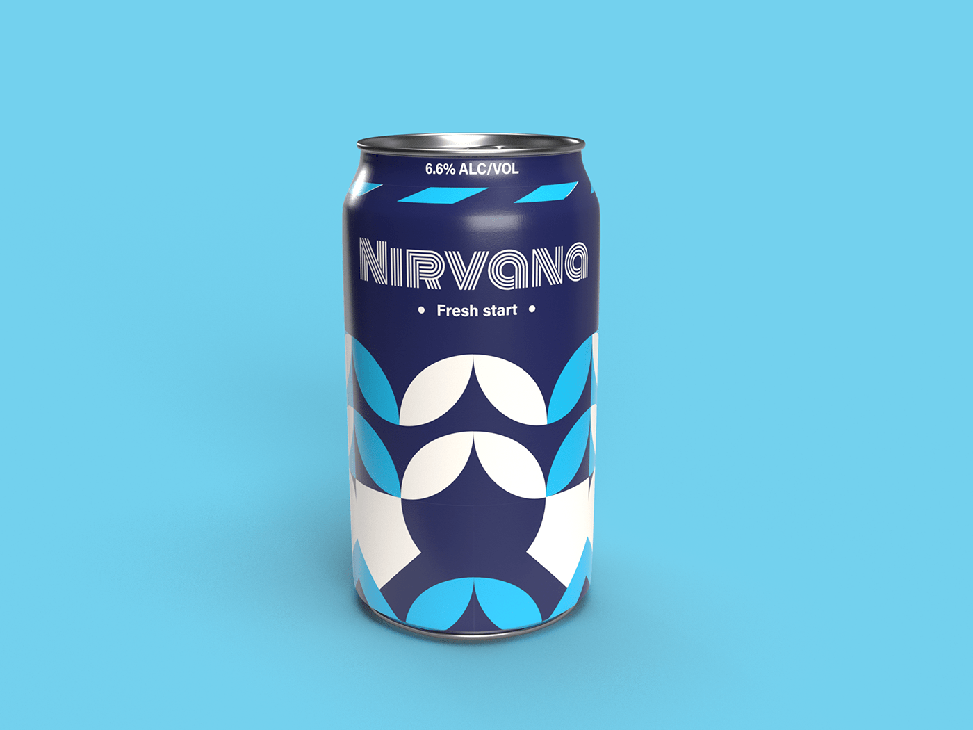 Nirvana Fresh start can on a sky blue background