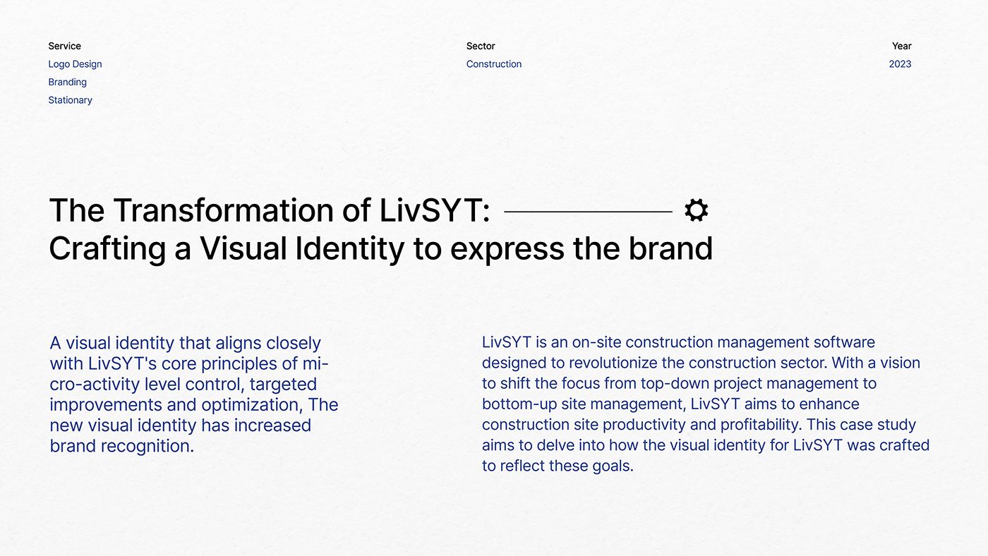 Title slide: The Transformation of LivSYT, crafting a visual identity to express the brand