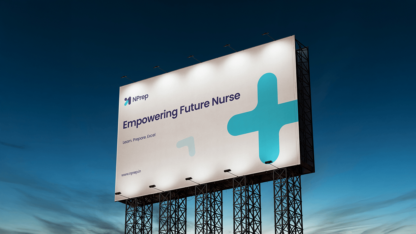 NPrep billboard reading Empowering Future Nurse, with the plus-shaped brand mark