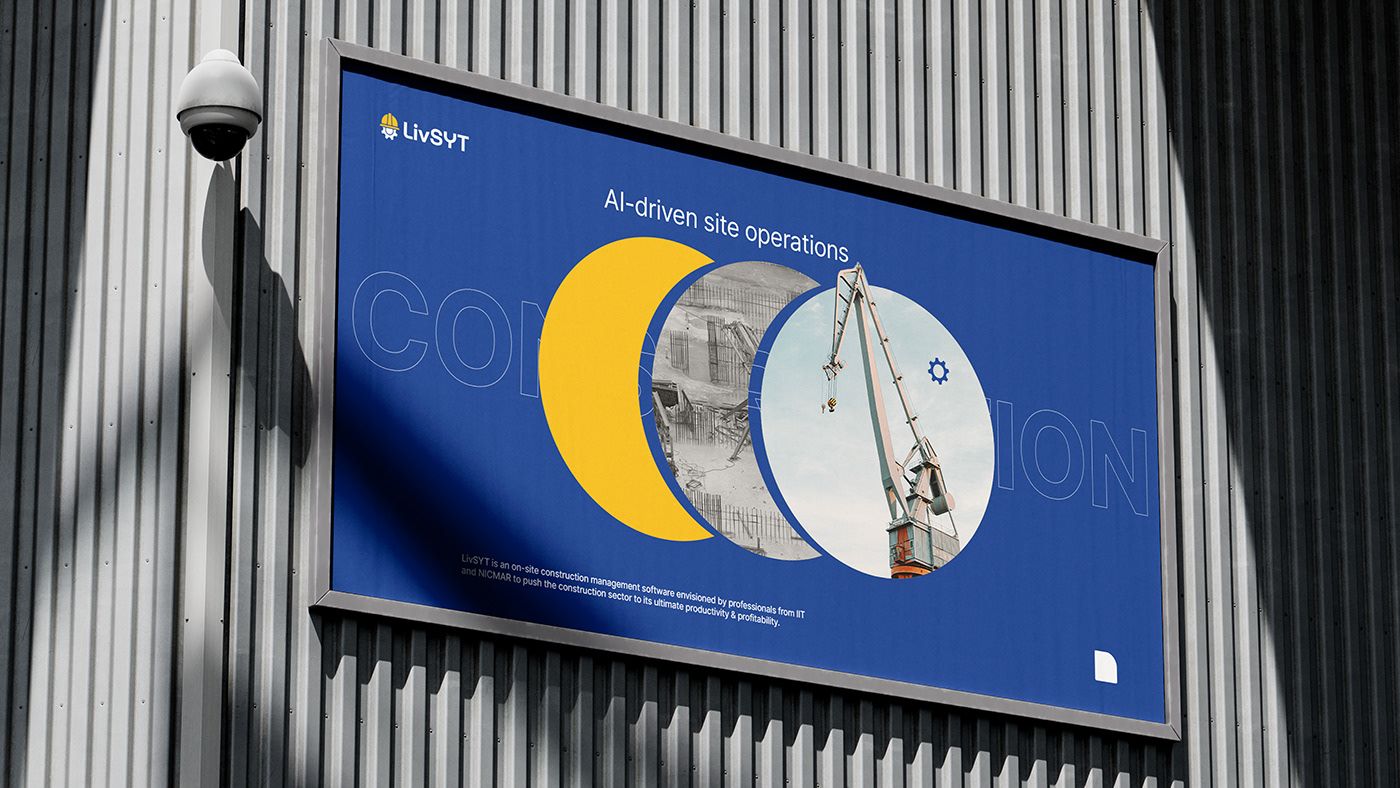 LivSYT billboard on a corrugated wall reading AI-driven site operations