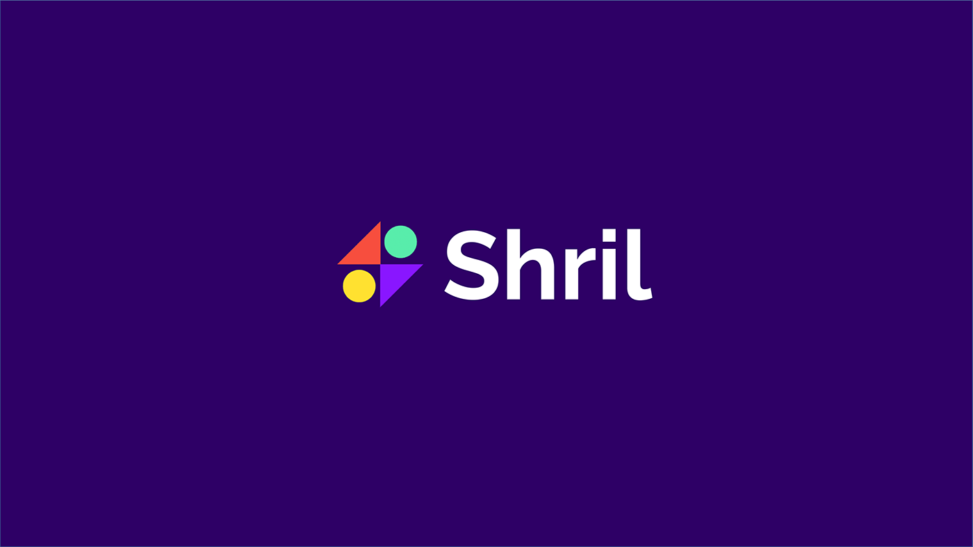 Shril logo with wordmark in white on deep purple