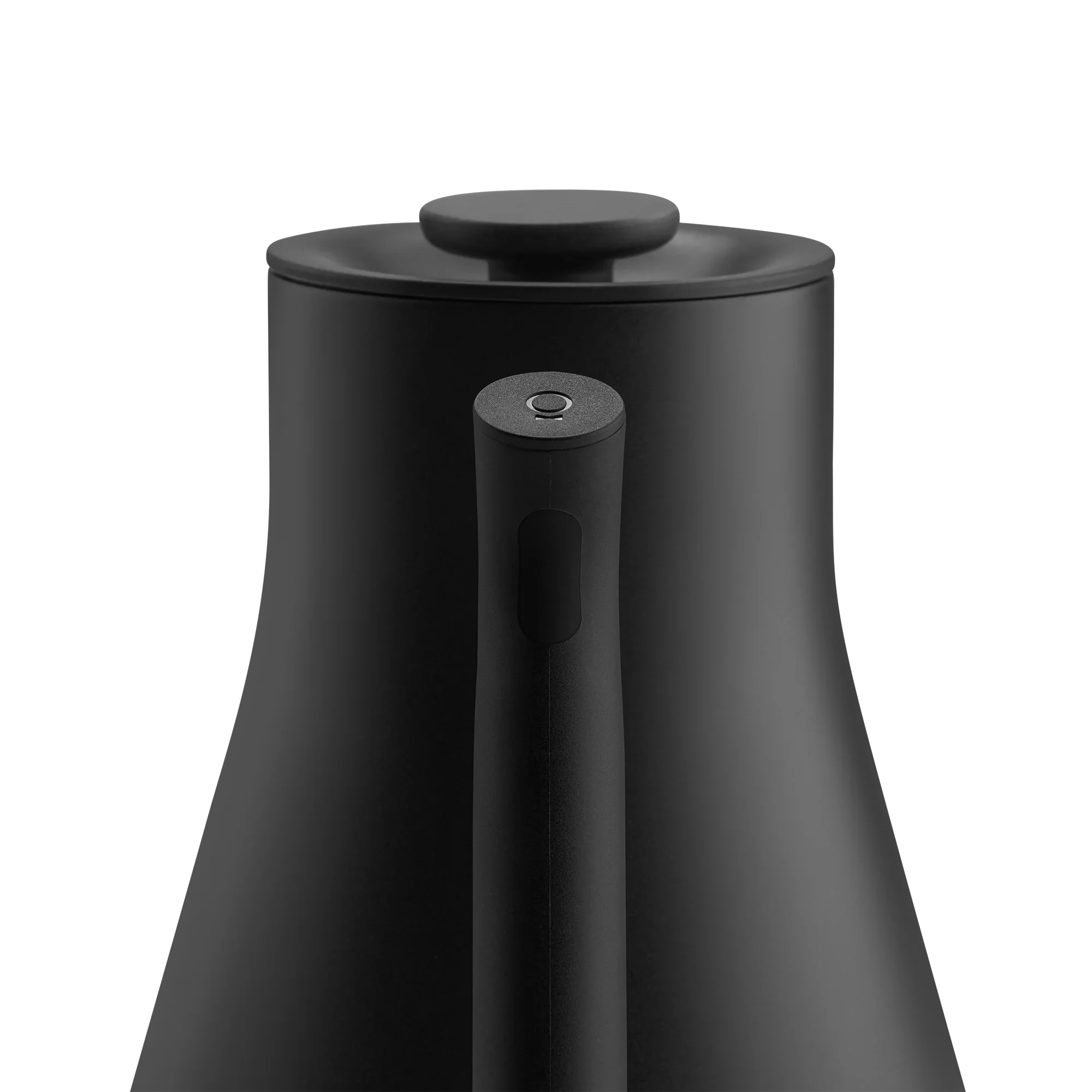 Close-up of the matte black Corvo EKG Pro lid and spout