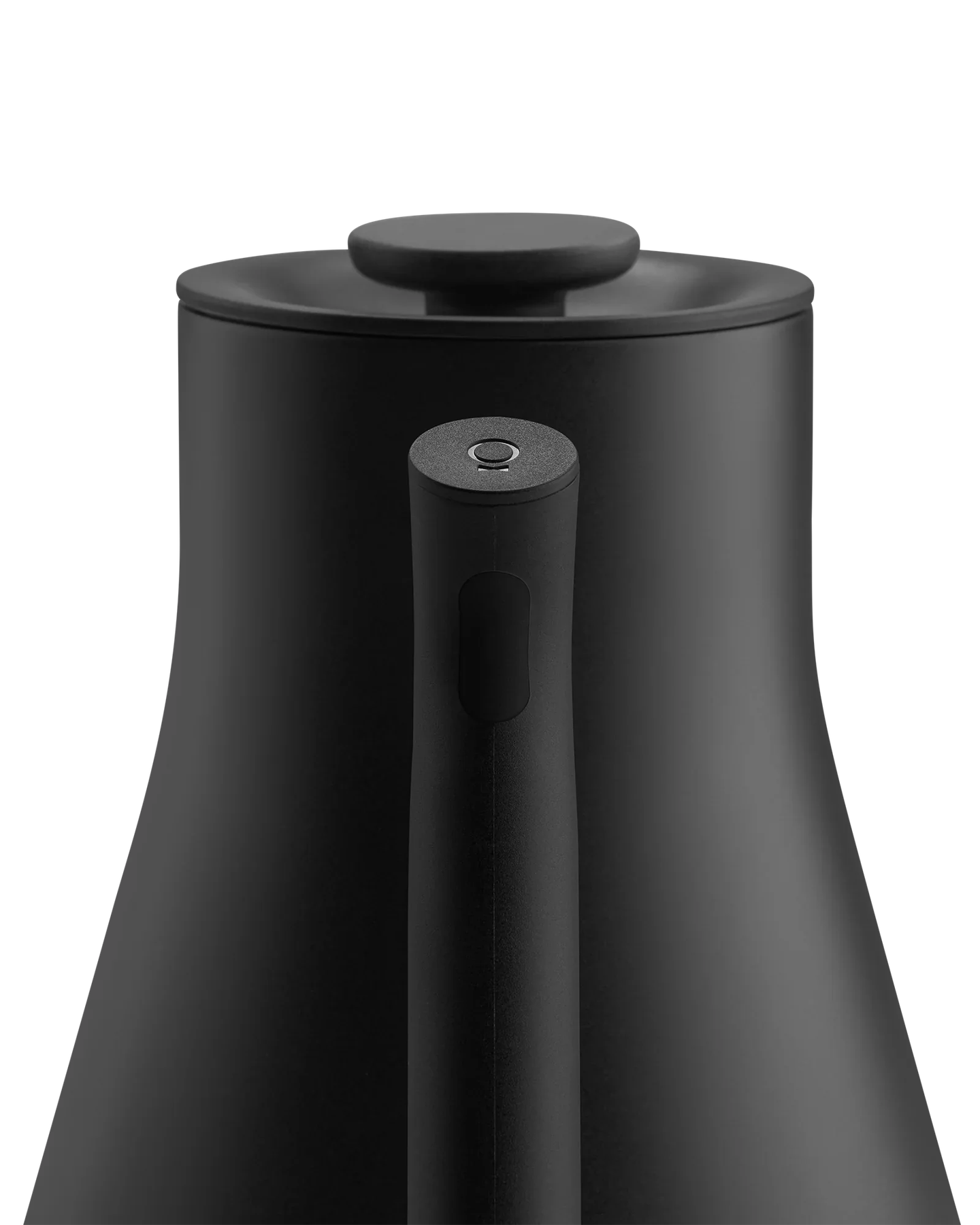 Close-up of the matte black Corvo EKG Pro lid and spout