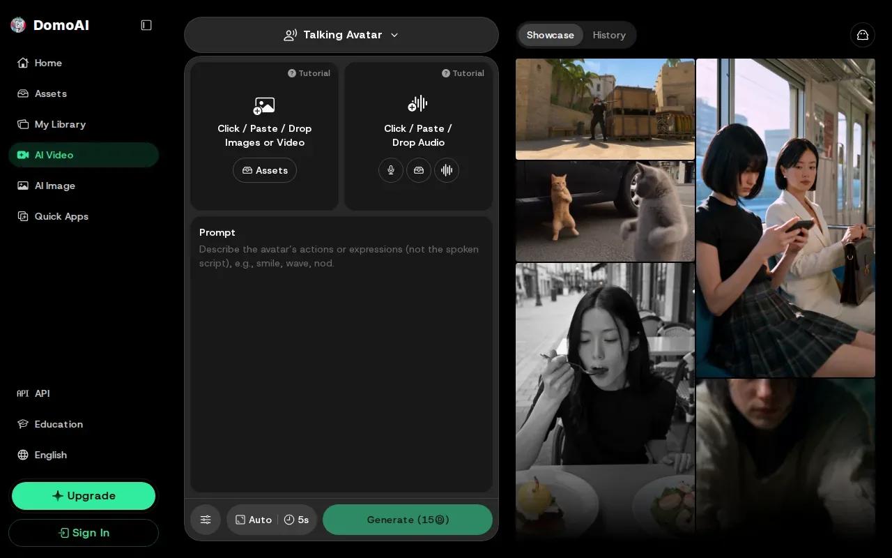 Screenshot of the DomoAI website