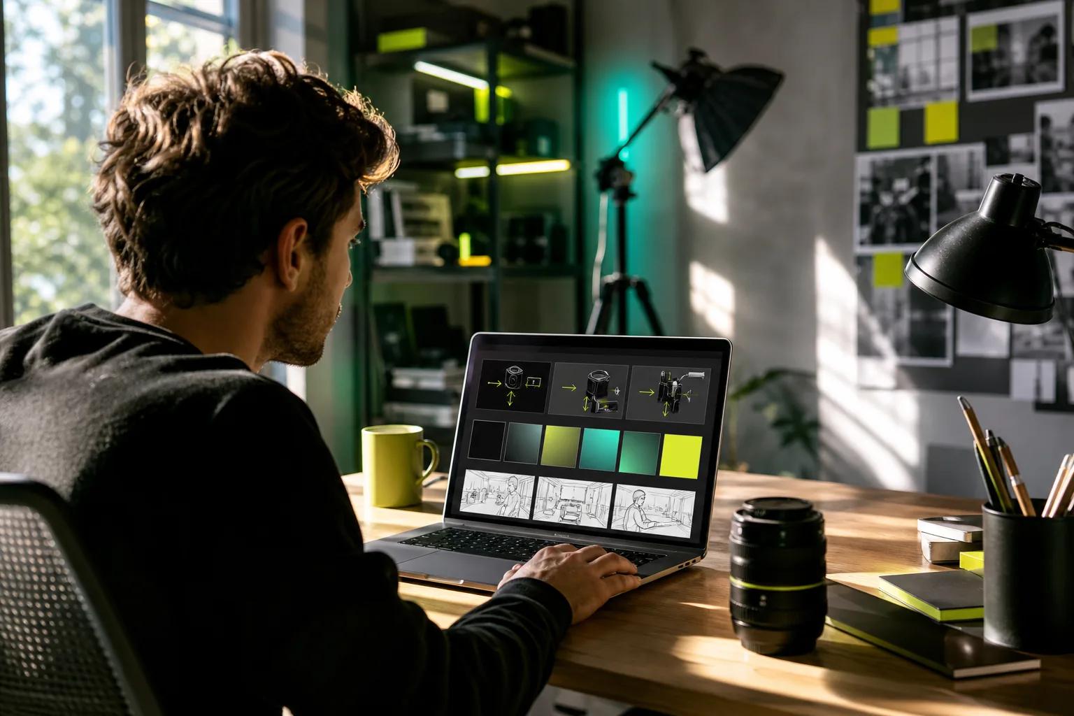 AI video prompt library and editor workflow for planning scenes.