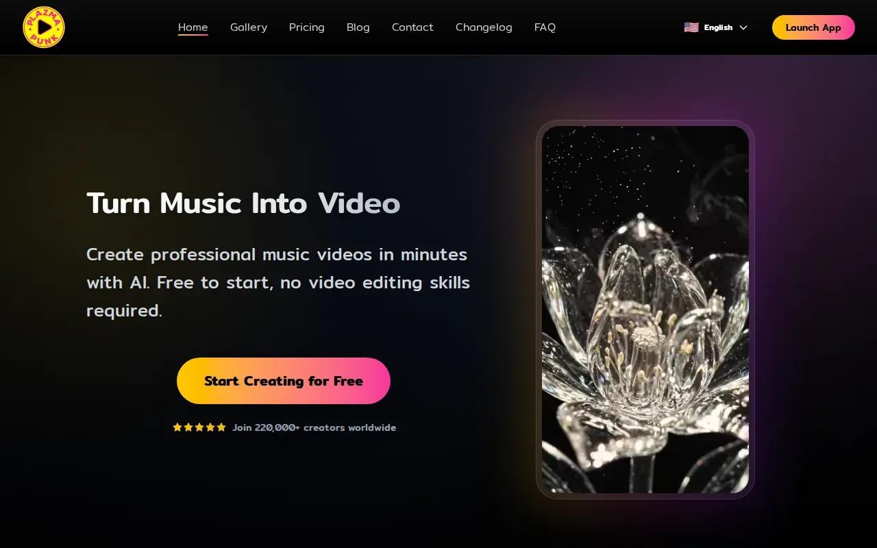 Screenshot of the Plazmapunk website
