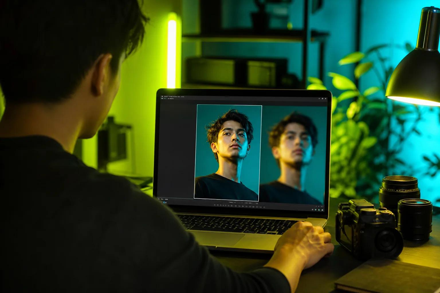 Preparing a portrait photo before turning it into a video.