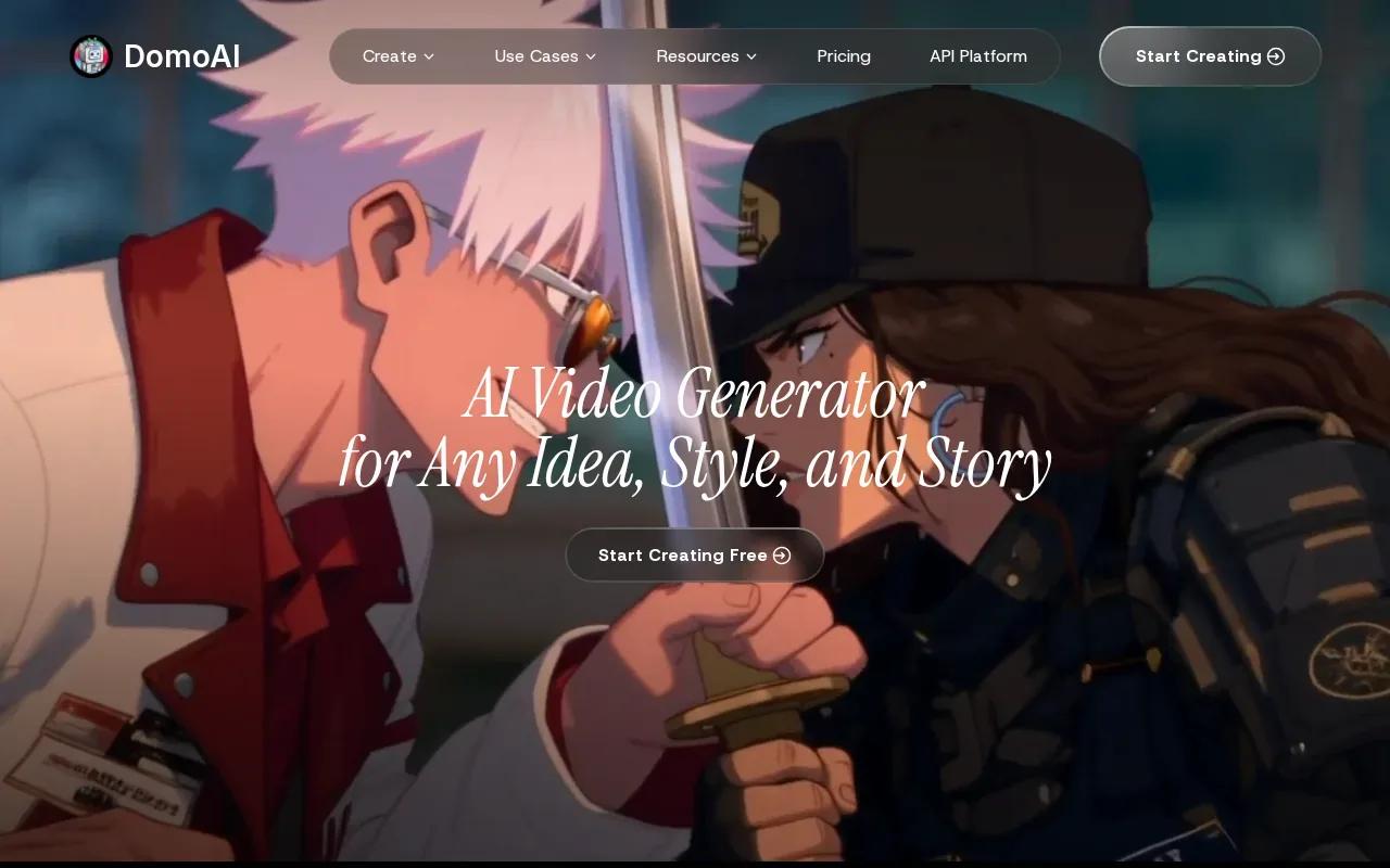 Screenshot of the DomoAI website