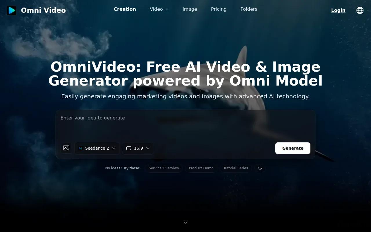 Screenshot of the OmniVideo website
