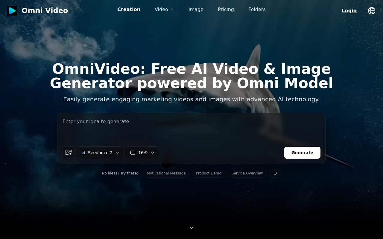 Screenshot of the OmniVideo website
