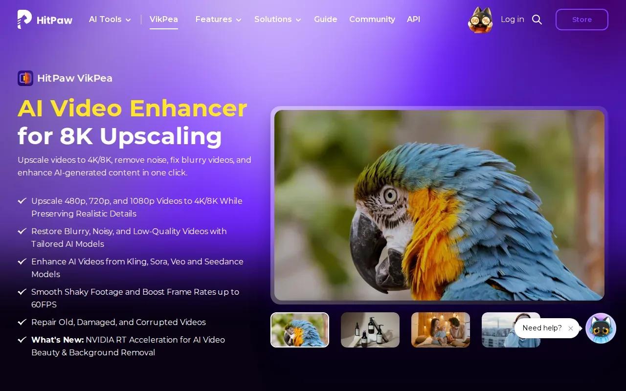 Screenshot of the HitPaw VikPea: desktop website