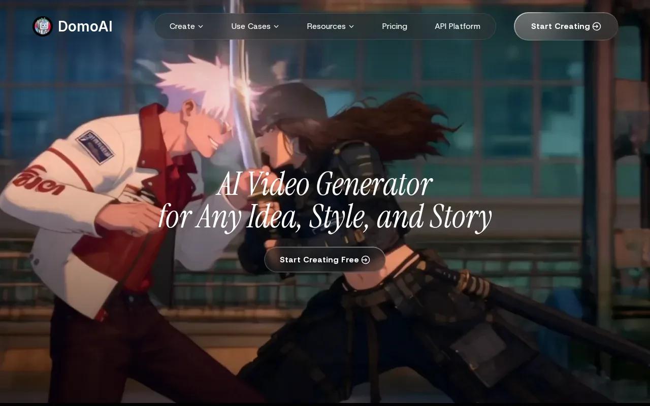 Screenshot of the DomoAI website